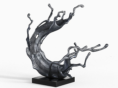 3d抽象派雕塑摆件模型