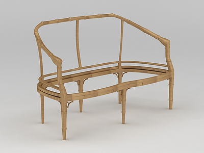 3d竹木椅框架免费模型