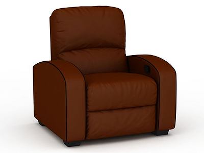 3d真皮单人沙发椅模型