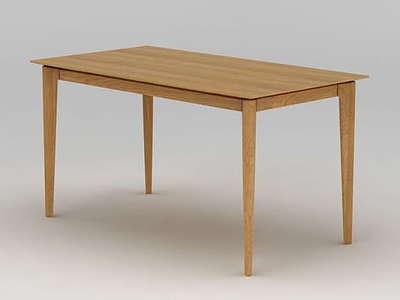 3d现代实木餐桌模型
