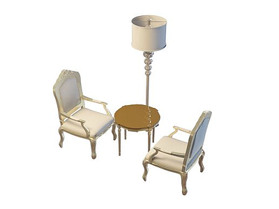 3d客厅会客桌椅免费模型