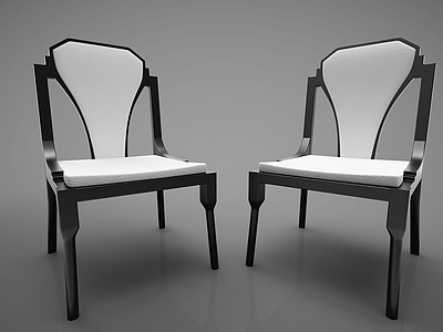 3d新中式风格餐椅模型