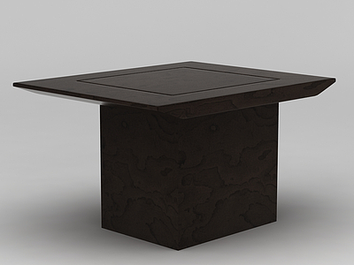 3d中式家具实木餐桌模型