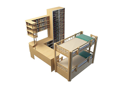3d儿童高低床免费模型