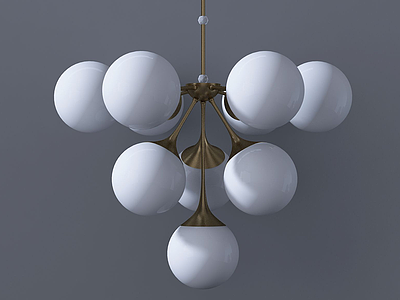 现代葡萄式吊灯模型3d模型