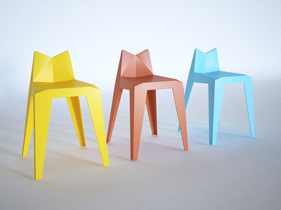 3d现代糖果色休闲单椅模型
