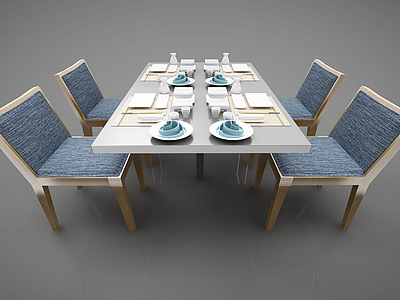 餐桌组合模型