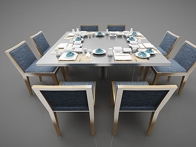 3d金属餐桌模型