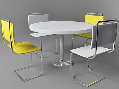 3d现代设计感休闲桌椅模型
