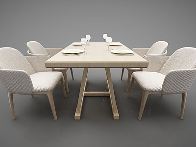 舒适的餐桌布艺模型3d模型