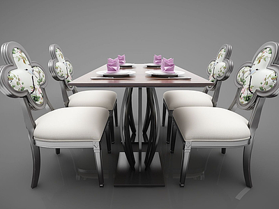 金属餐桌模型3d模型