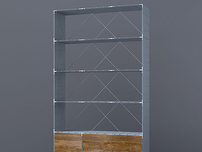 3d现代玻璃储物架红酒架模型