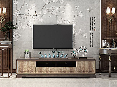 新中式电视柜模型3d模型