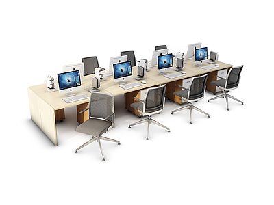 办公桌椅工位模型3d模型