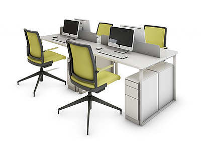 3d办公桌工位模型