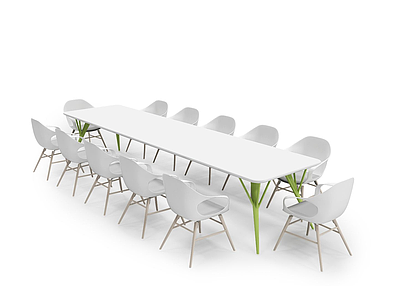 3d常规会议桌椅模型