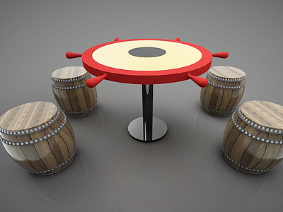 3d餐桌工业风格模型