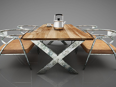 3d餐桌<font class='myIsRed'>工业</font>风格模型