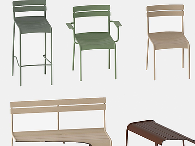 3d现代休闲家具椅子凳子模型
