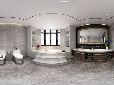 卫生淋浴间全景模型3d模型