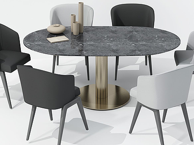 北欧现代餐桌椅休闲桌椅模型3d模型