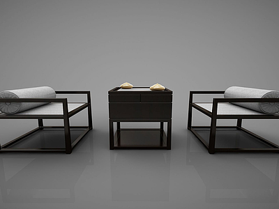 沙发中式椅子模型3d模型