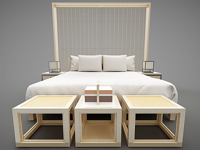 3d床新中式模型