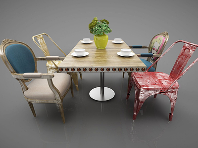 餐桌美式模型3d模型