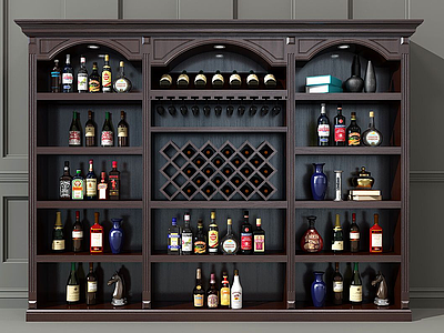 3d古典欧式酒柜模型
