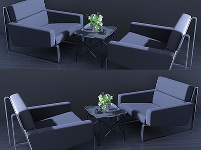 3d现代休闲桌椅会友桌模型