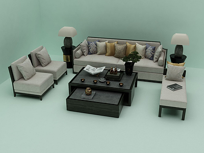 3d沙发茶几模型
