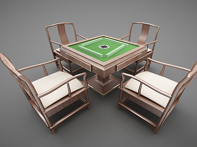 3d麻将桌模型