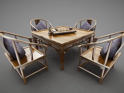 3d中式餐椅模型
