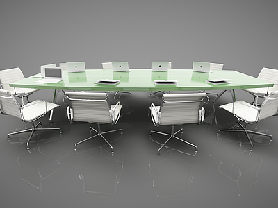 3d会议桌椅子组合模型