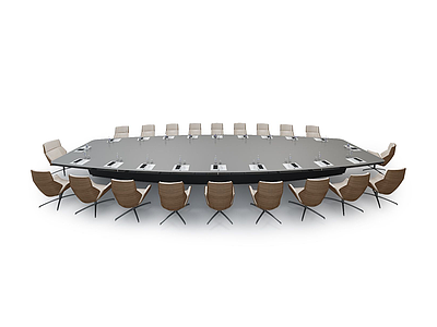 会议桌椅子组合模型3d模型