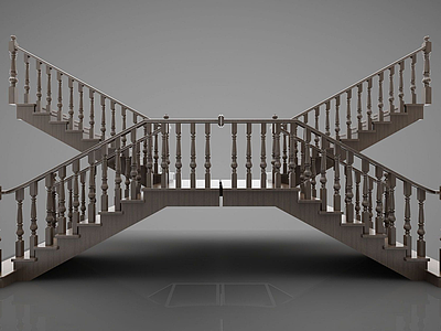 楼梯实木模型3d模型