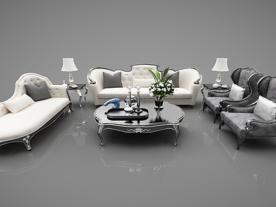 欧式沙发组合3d模型