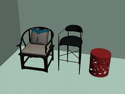 3d椅子组合模型