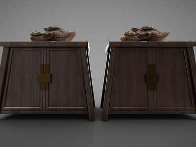 新中式风格的装饰柜模型3d模型