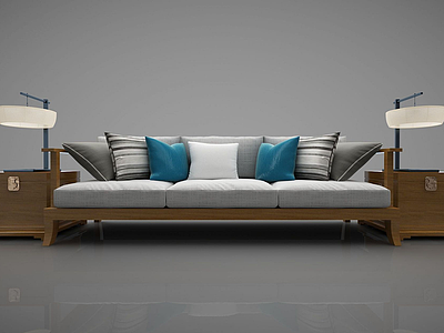 新中式风格的沙发模型3d模型