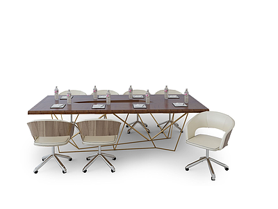 会议桌椅子组合模型