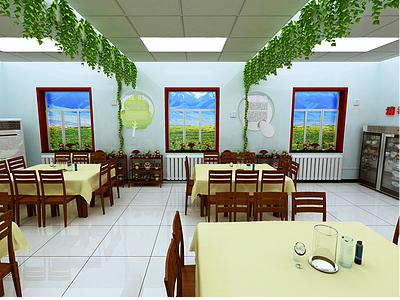 餐厅食堂饭店3d模型