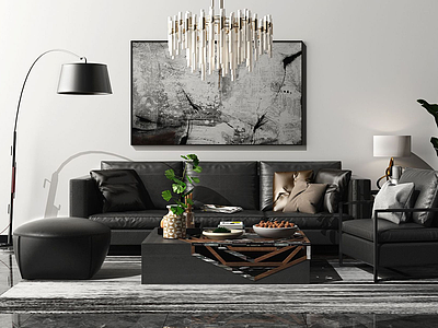 现代沙发组合家具3d模型