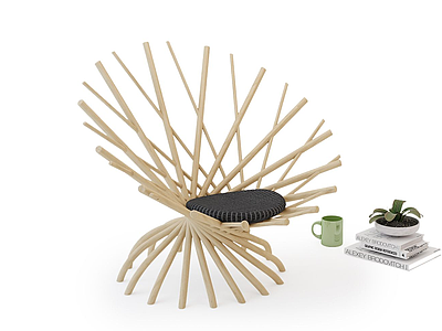 3d休闲树枝椅子模型