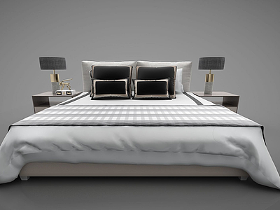 现代风格床模型3d模型