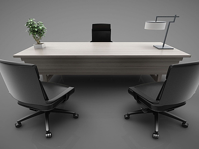 现代简约办公桌桌椅组合模型3d模型
