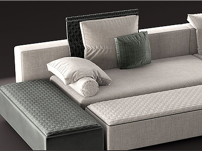 3d现代转角沙发模型
