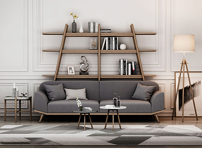 现代沙发装饰柜组合模型3d模型