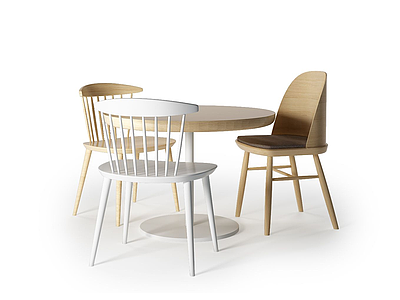 3d现代简约休闲桌椅模型