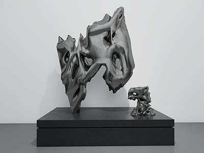 3d现代山石雕塑饰品模型